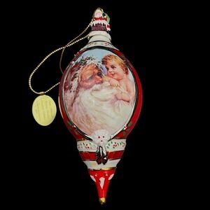 2000 Bradford Edition Ornament Santa Millennial  The‎ Spirit Of Christmas 5.75"